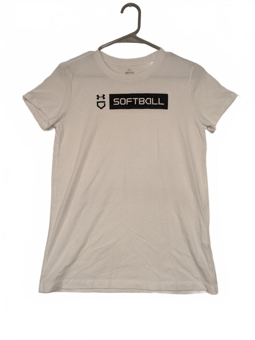 Under Amour Softball Bar Short Sleeve, White, Small